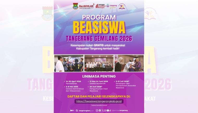 Pemkab Tangerang Buka Beasiswa Tangerang Gemilang 2026