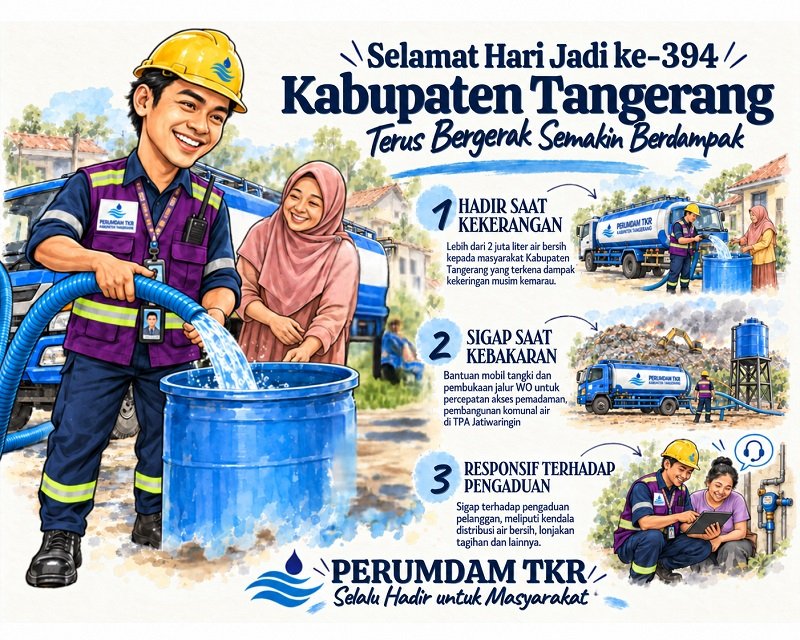 PERUMDAM TKR Kabupaten Tangerang Salurkan Lebih dari Satu Juta Liter Air Bersih